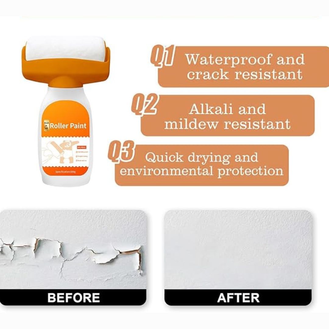 Magic Refillable Paint Roller Brush – Mess-Free Wall Repair & Instant Touch-Up Tool