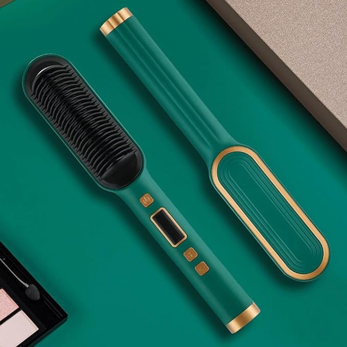 Instant Hair Straightening Brush – Fast Heating Anti-Frizz Electric Styling Comb with Adjustable Temperature