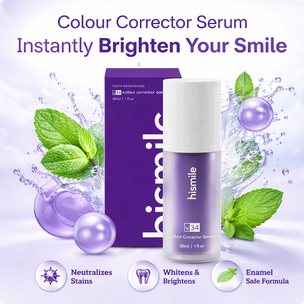 Hismile V34 Purple Whitening Serum – Instantly Brighten Teeth & Remove Yellow Stains