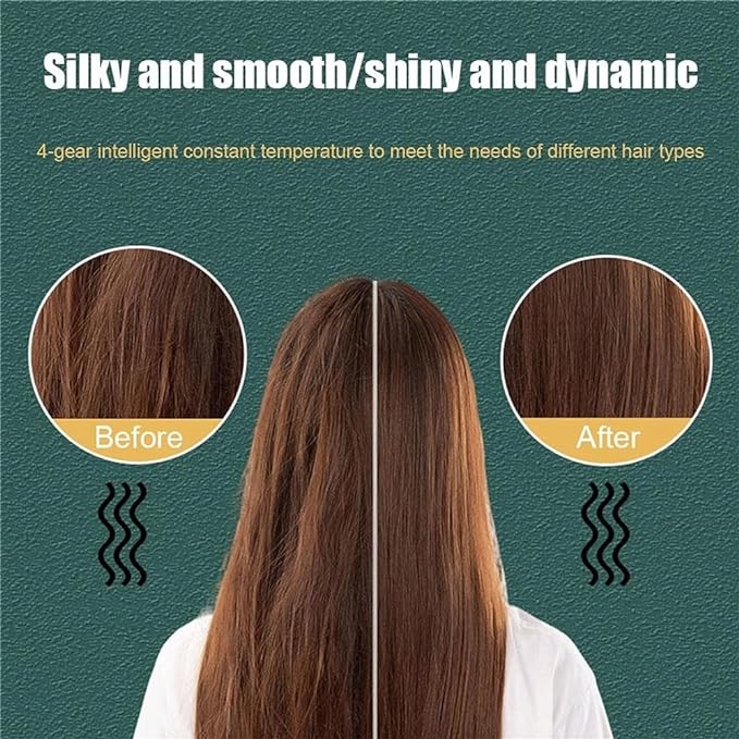 Instant Hair Straightening Brush – Fast Heating Anti-Frizz Electric Styling Comb with Adjustable Temperature